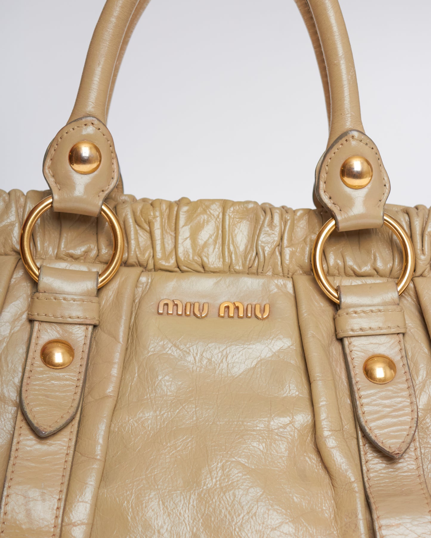 Miu Miu Vitello Lux Bow Tote