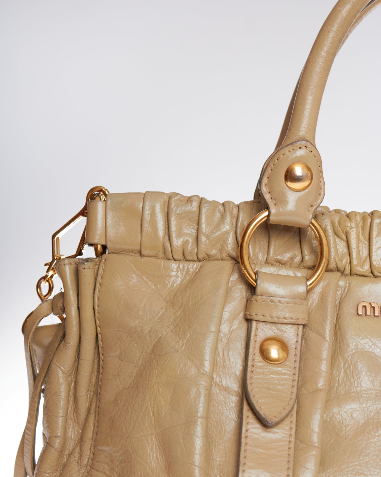 Miu Miu Vitello Lux Bow Tote