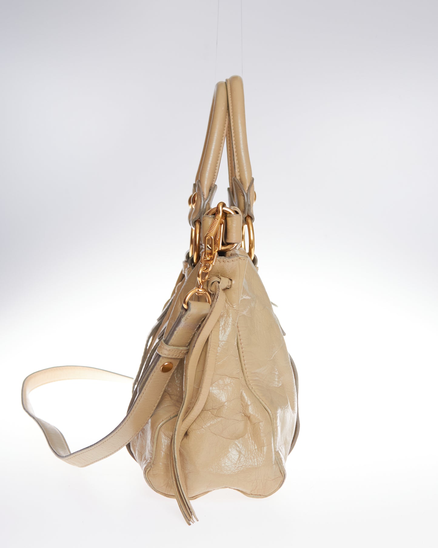 Miu Miu Vitello Lux Bow Tote