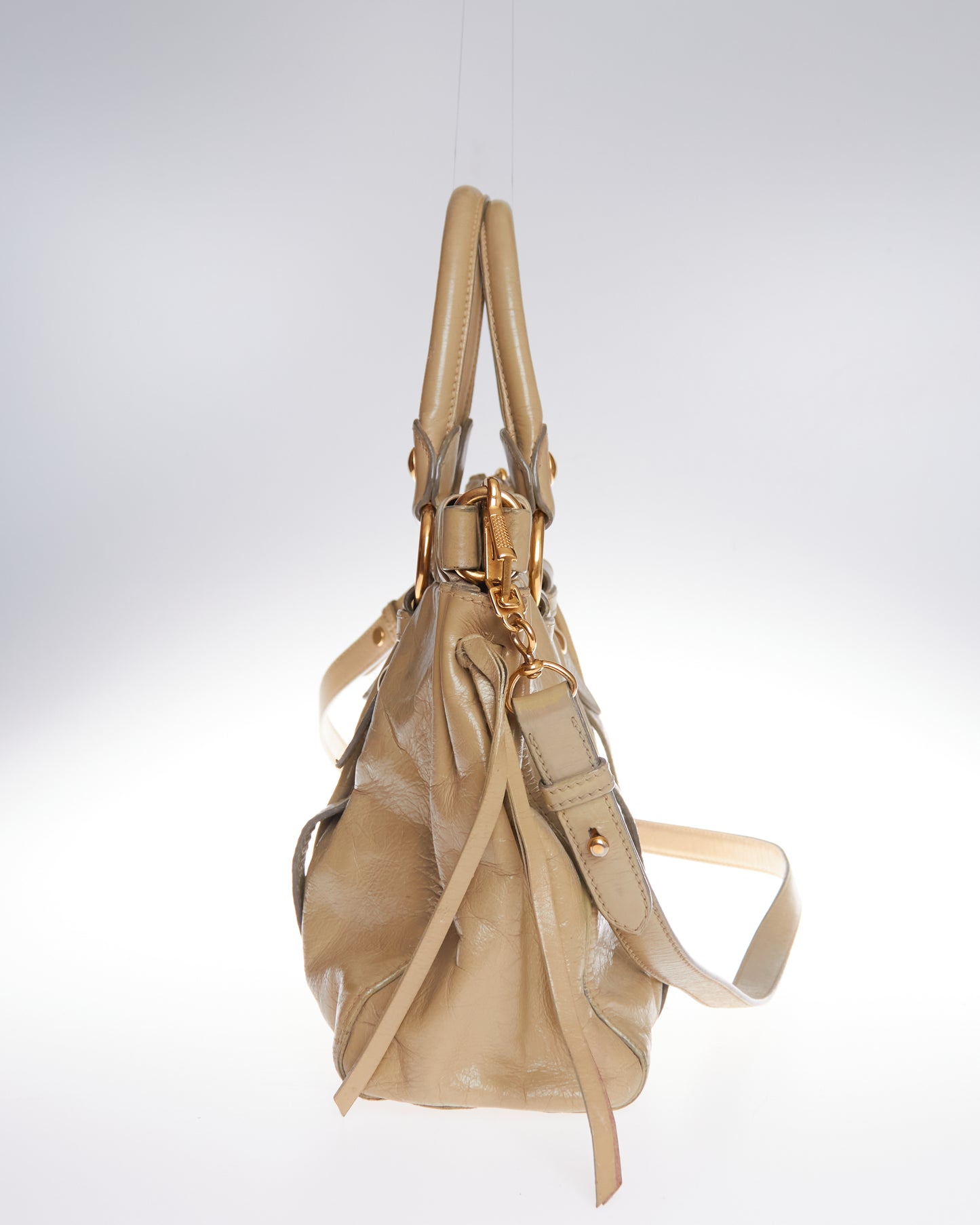 Miu Miu Vitello Lux Bow Tote