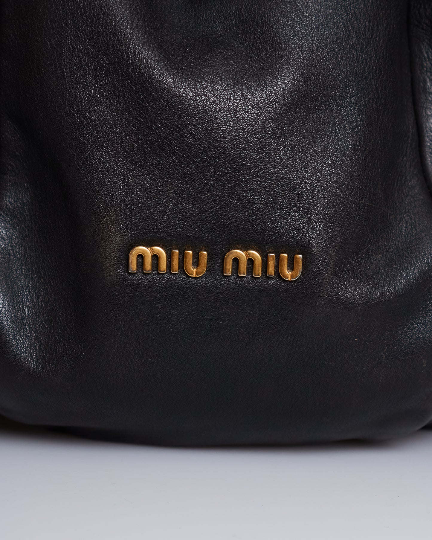Miu Miu Bosco Leather Plisse