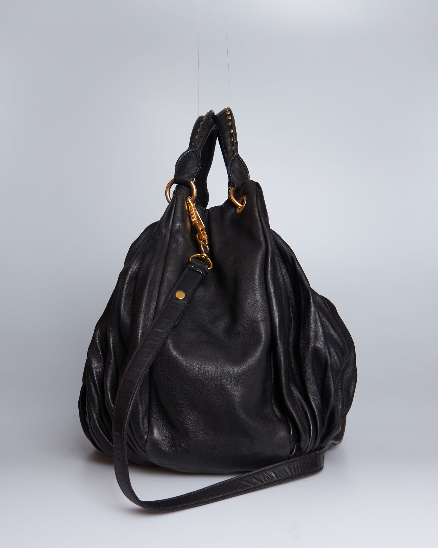 Miu Miu Bosco Leather Plisse