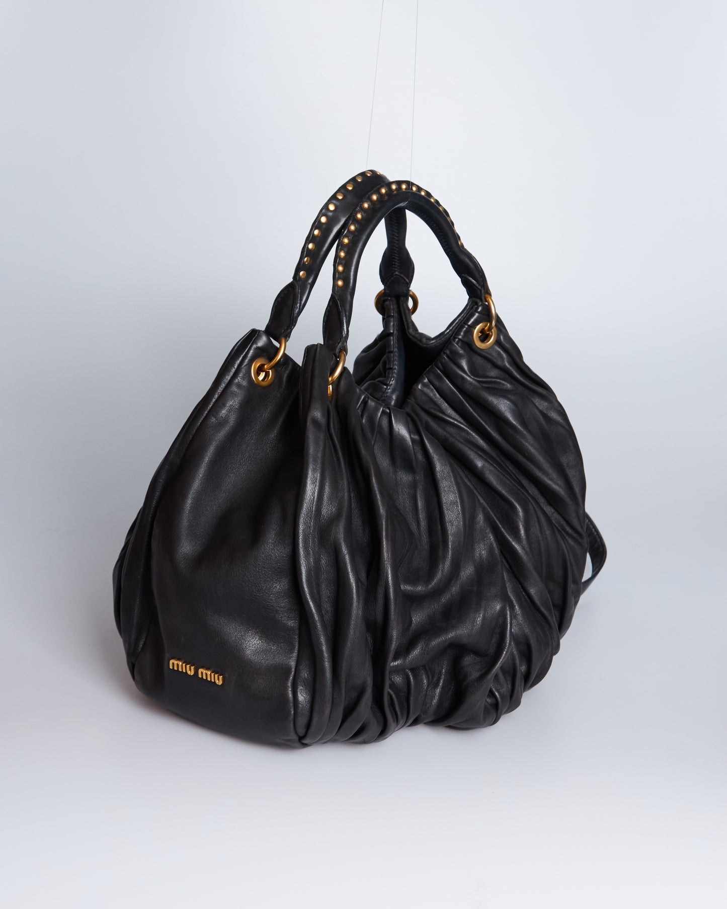 Miu Miu Bosco Leather Plisse