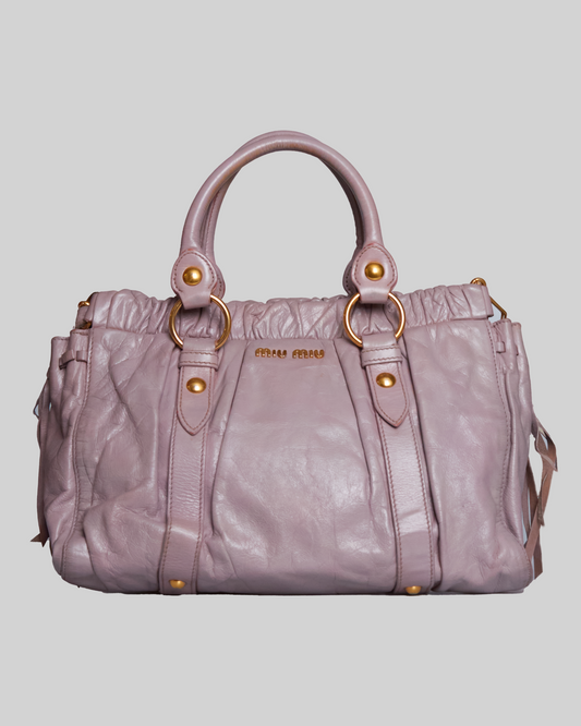 Miu Miu Vitello Lux Bow Tote