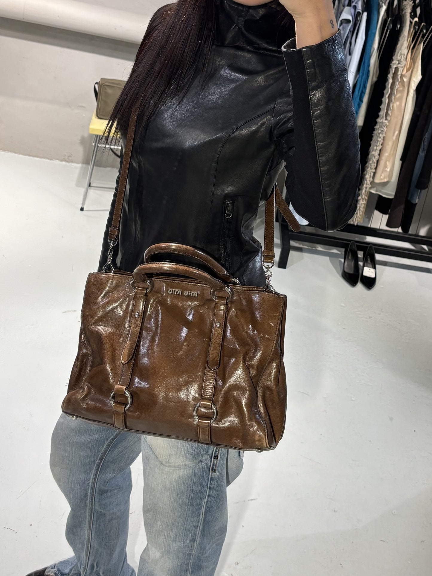 Miu Miu Vitello Lux Bow Bag