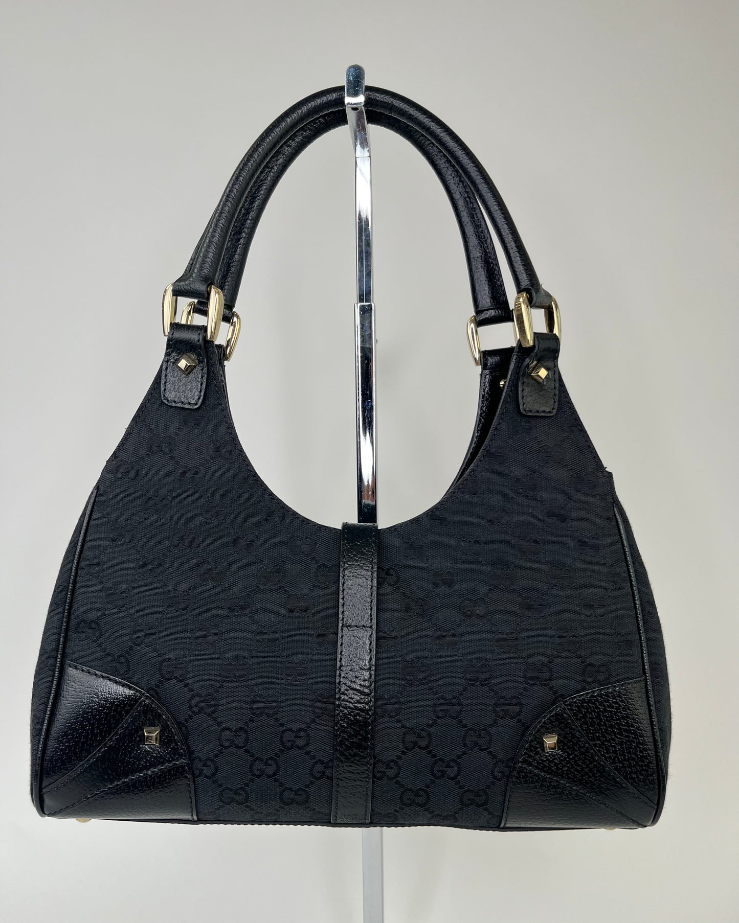 Gucci Jackie Bardot GG Canvas Black
