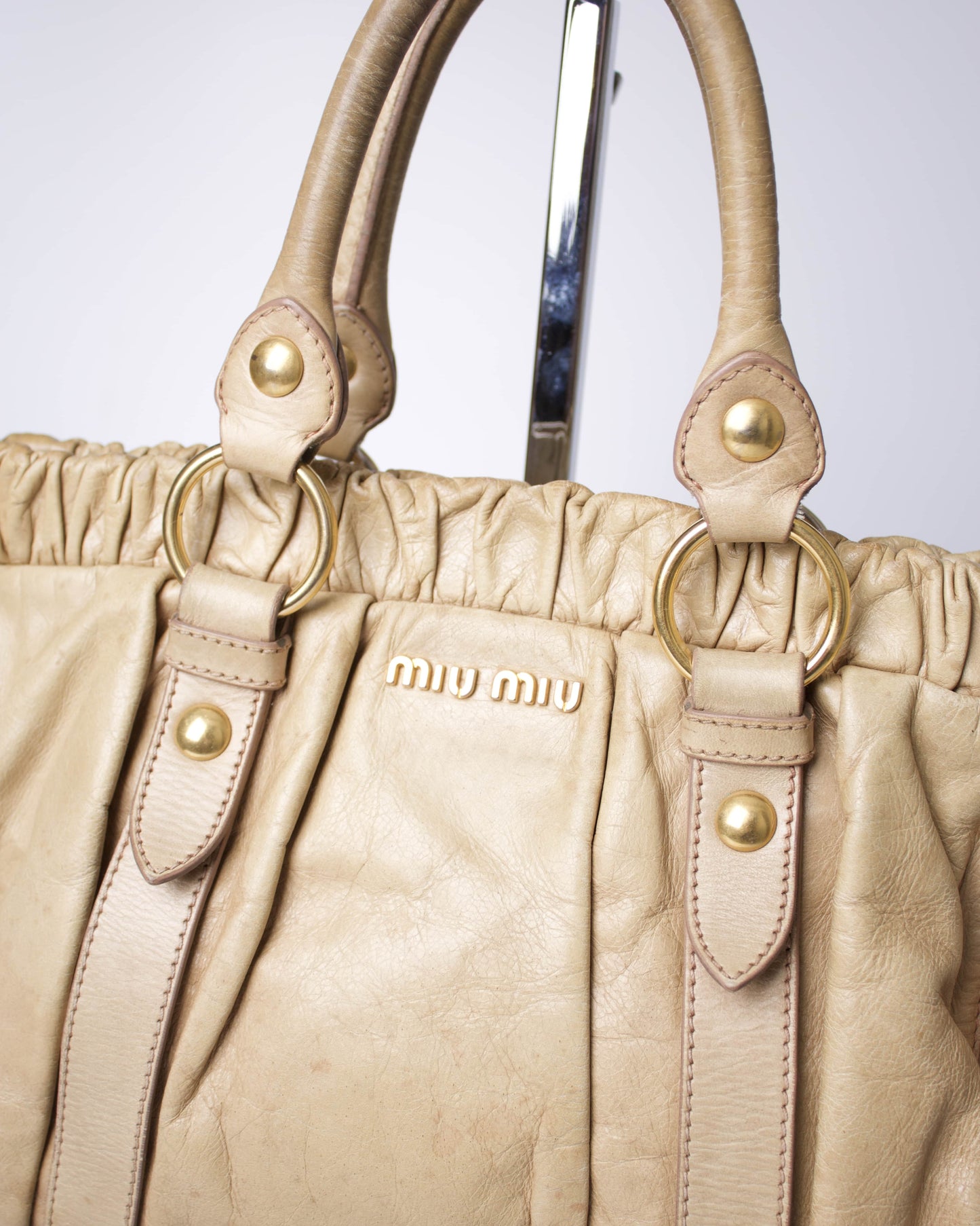 Miu Miu Vitello Lux Bow Tote