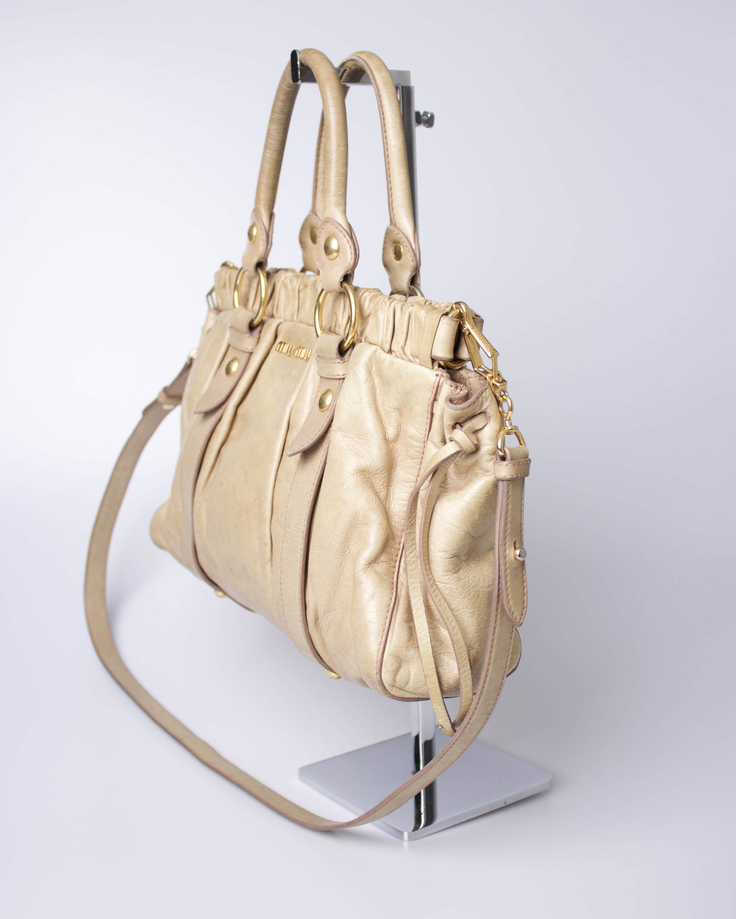 Miu Miu Vitello Lux Bow Tote