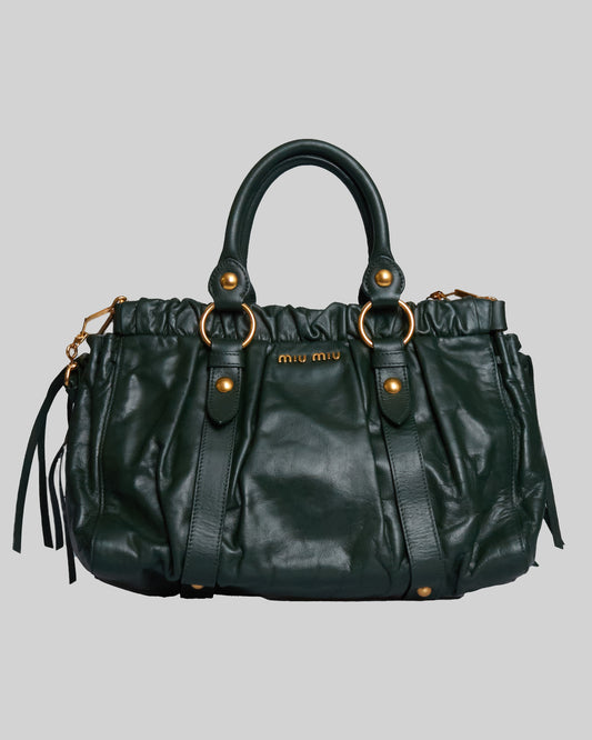 Miu Miu Vitello Lux Bow Tote