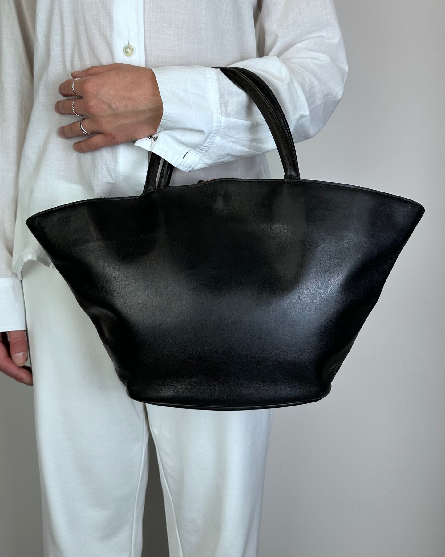Y’saccs Yohji Yamamoto Black Leather Handbag