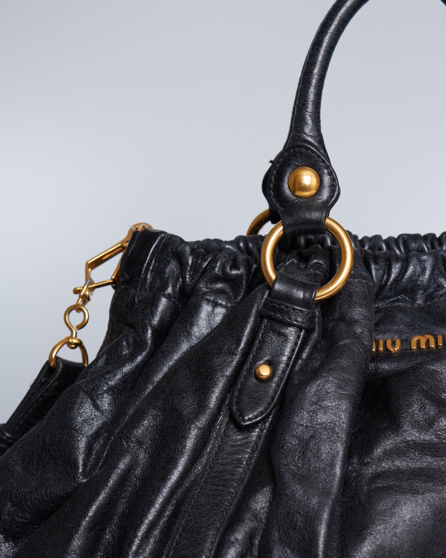 Miu Miu Vitello Lux Bow Large Bag