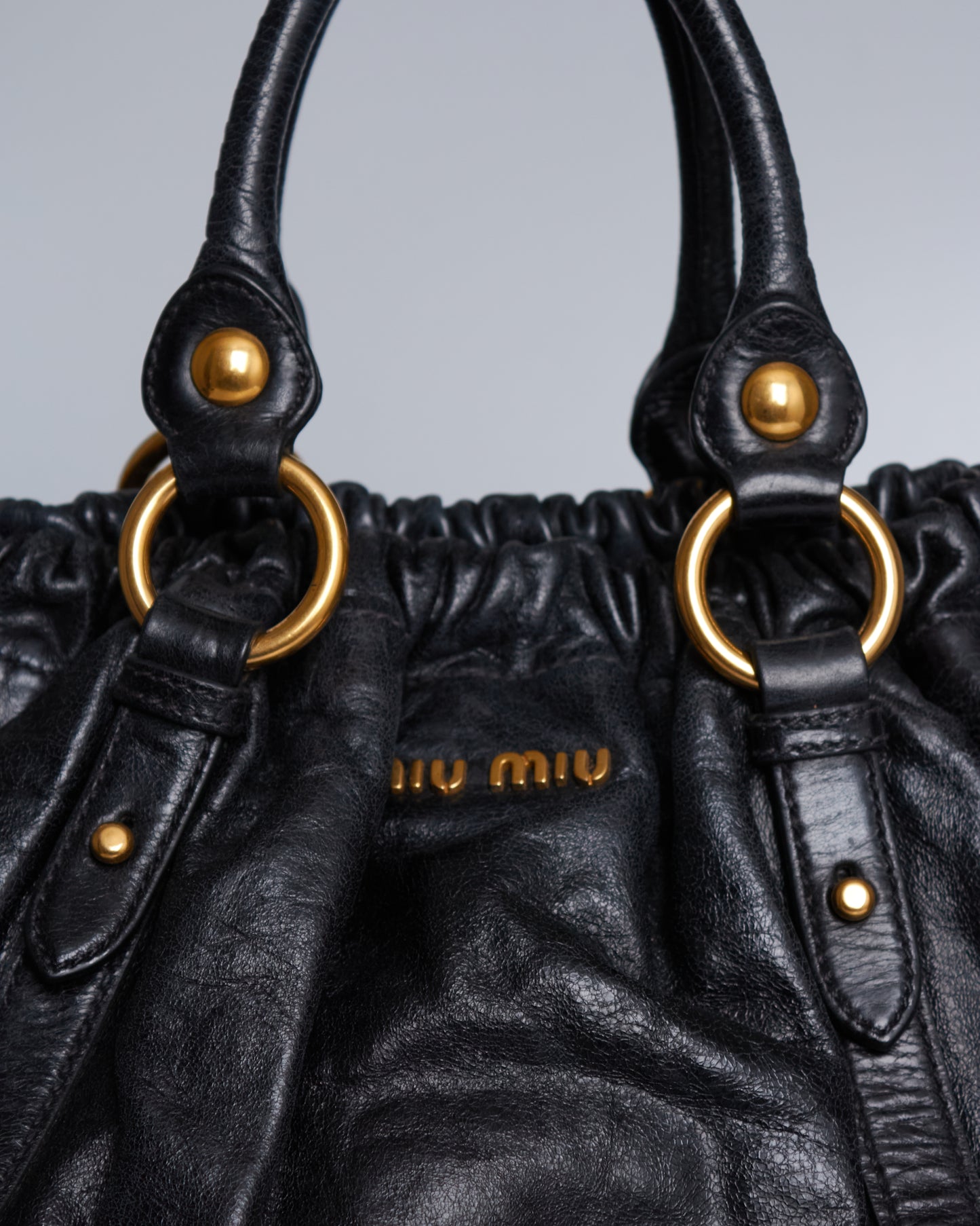 Miu Miu Vitello Lux Bow Large Bag