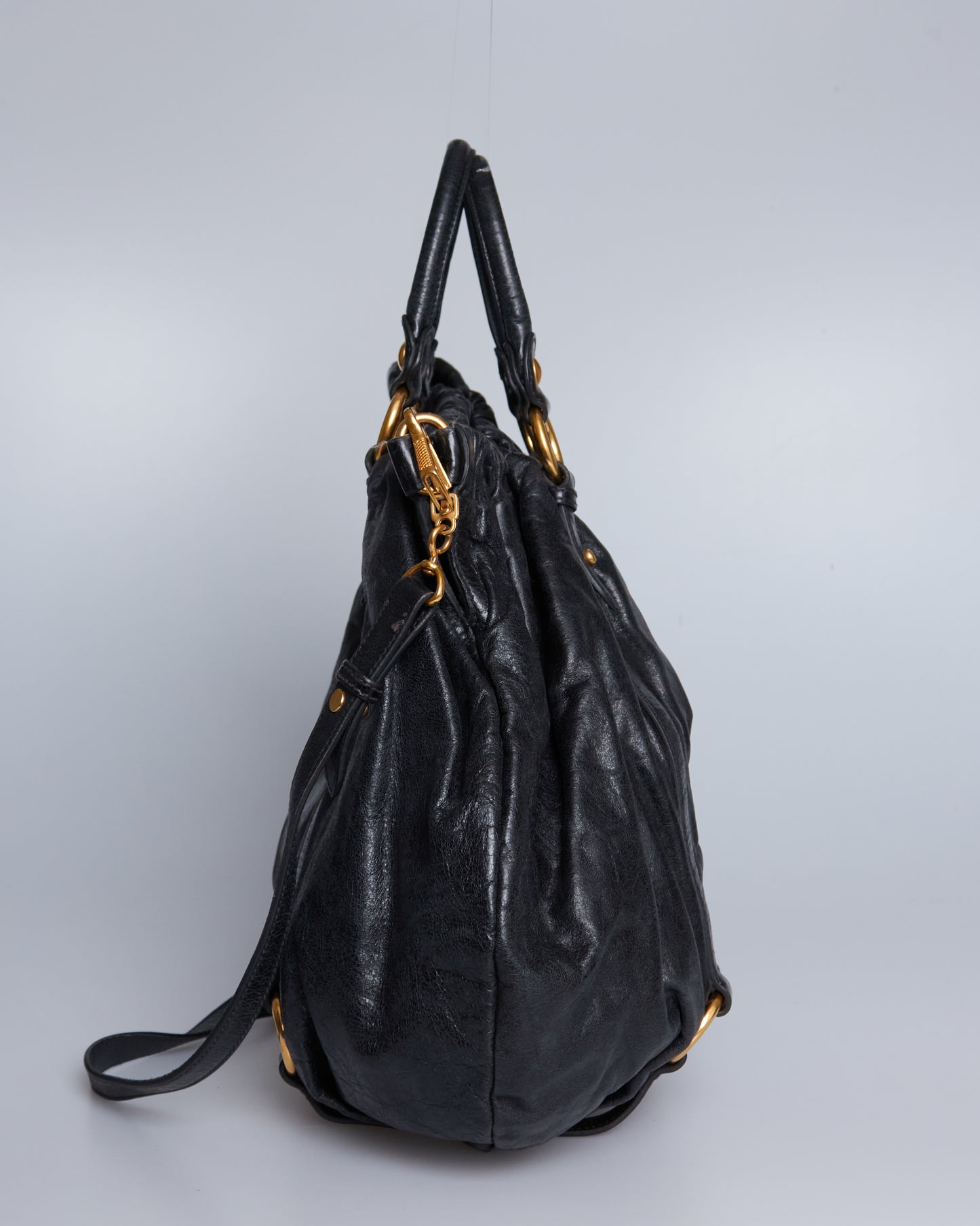 Miu Miu Vitello Lux Bow Large Bag