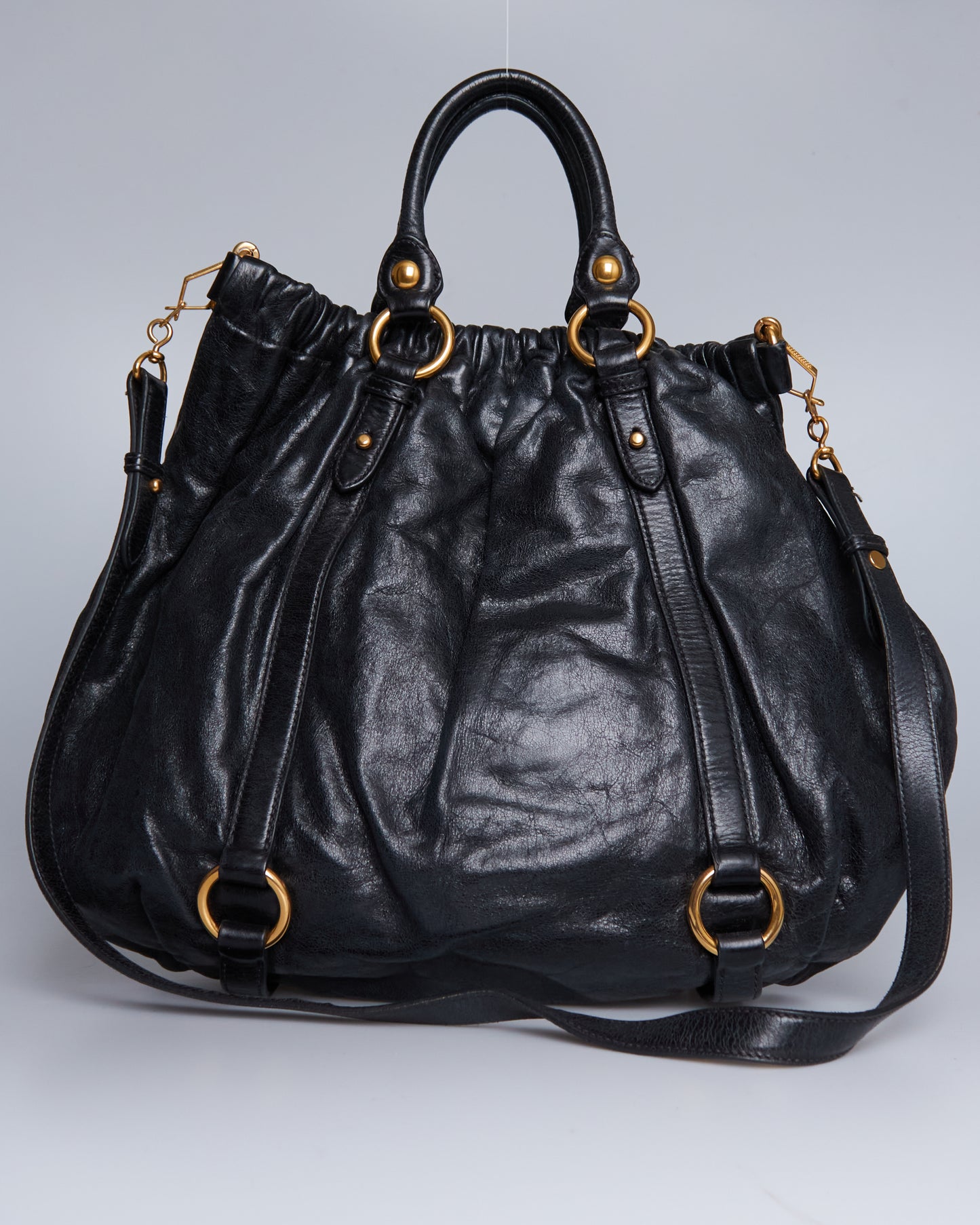 Miu Miu Vitello Lux Bow Large Bag