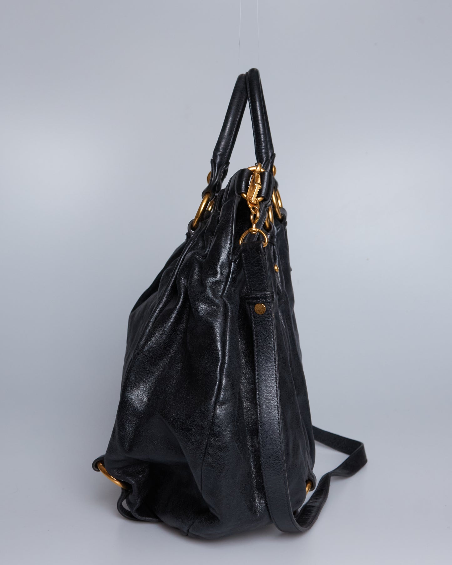 Miu Miu Vitello Lux Bow Large Bag