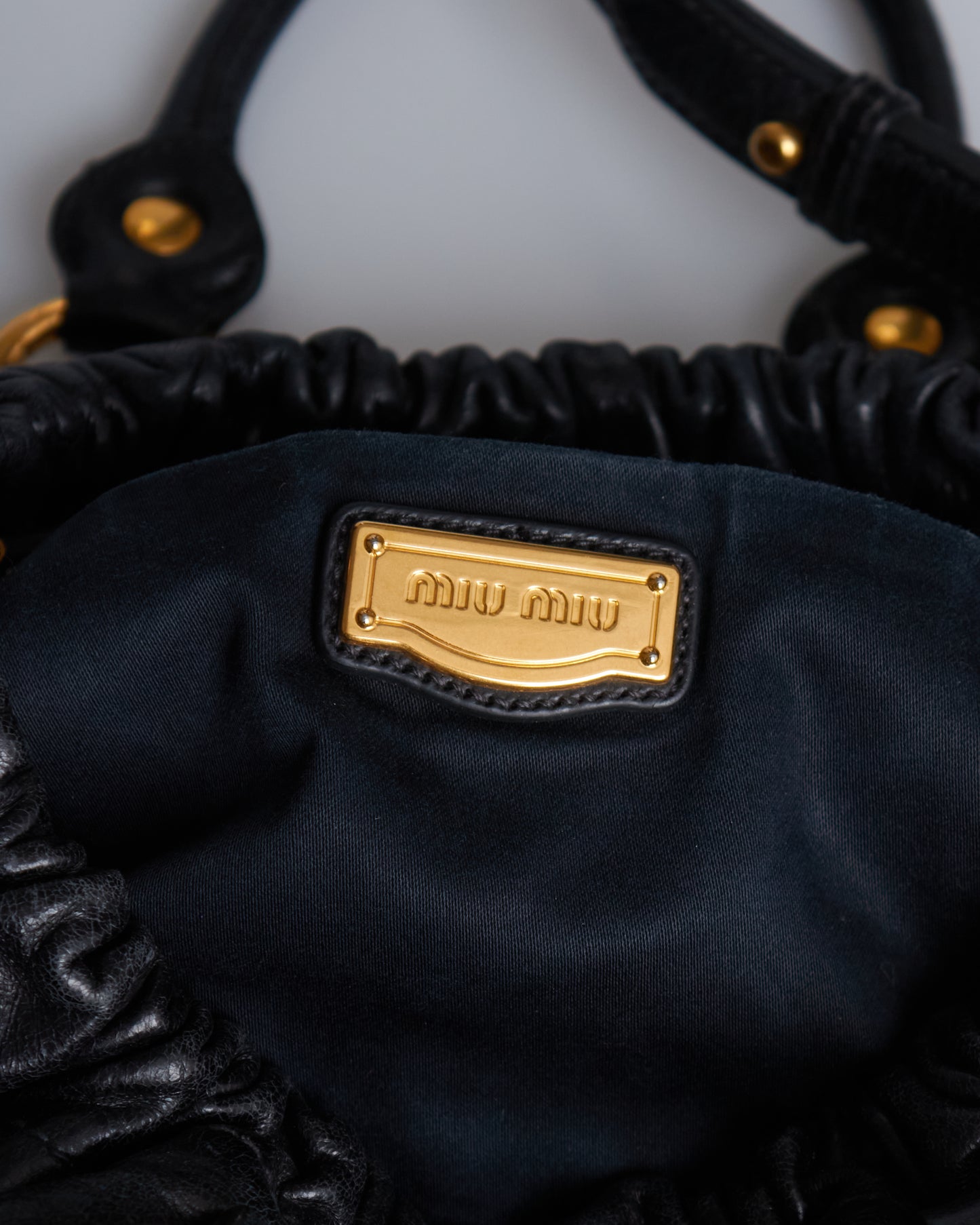 Miu Miu Vitello Lux Bow Large Bag