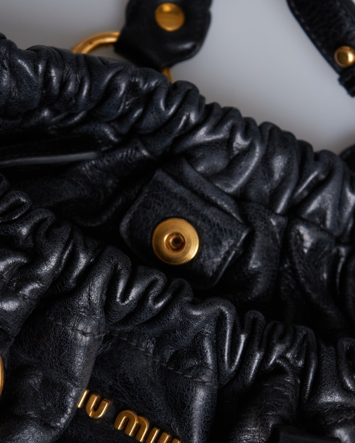 Miu Miu Vitello Lux Bow Large Bag