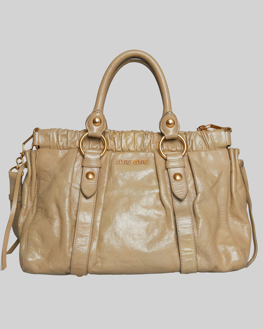 Miu Miu Vitello Lux Bow Tote