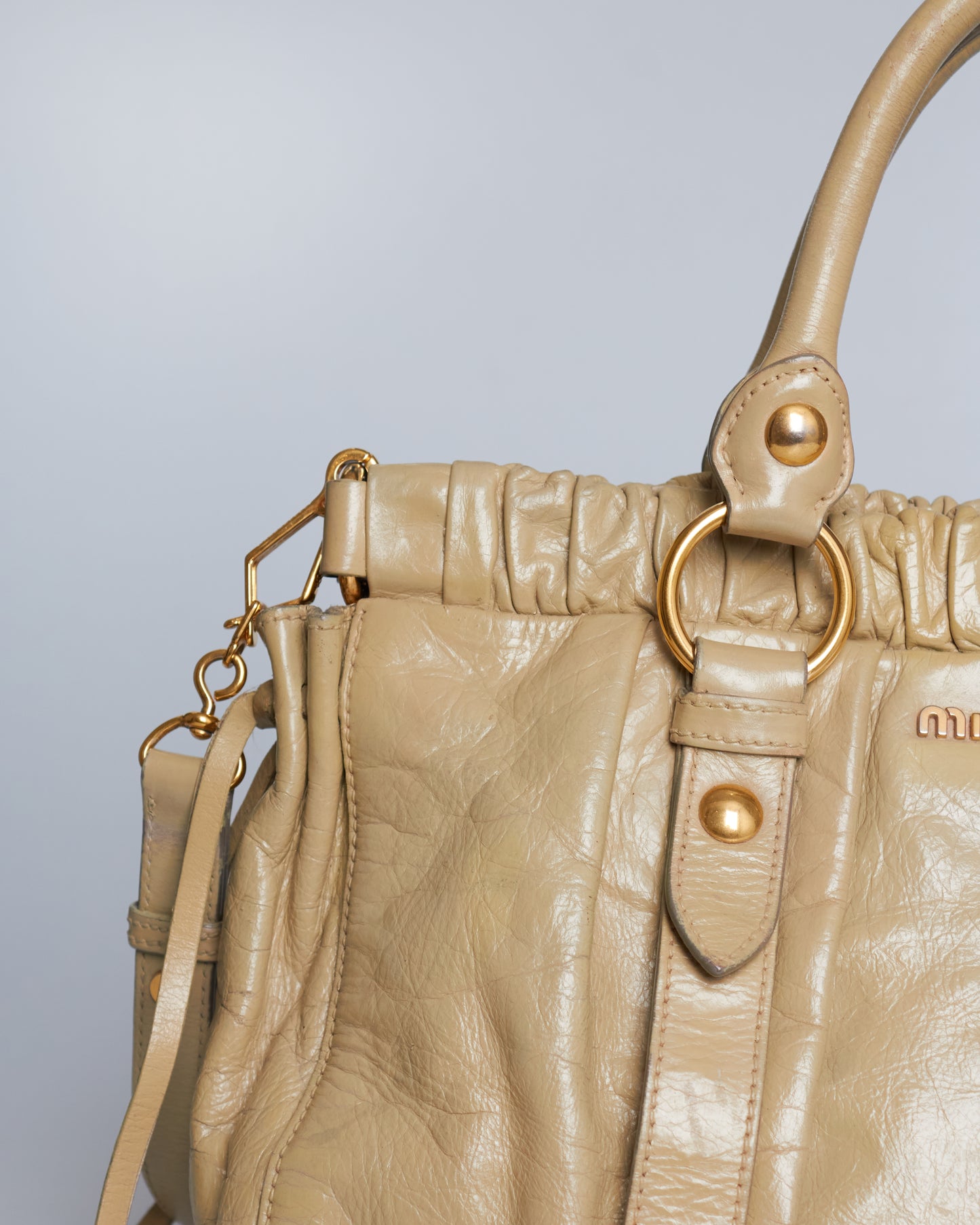 Miu Miu Vitello Lux Bow Tote