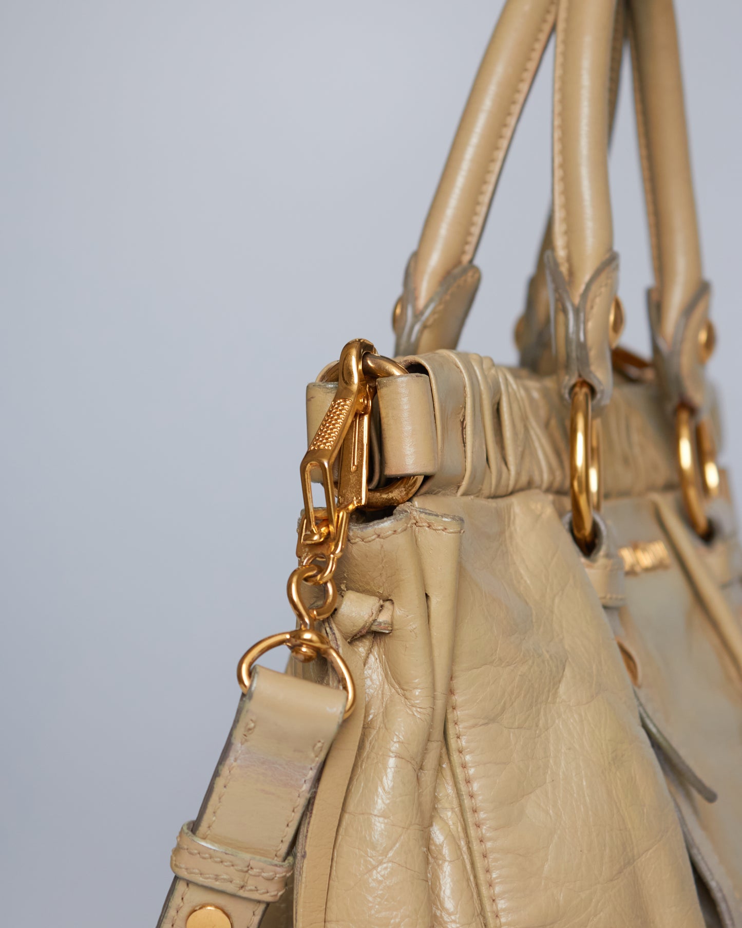 Miu Miu Vitello Lux Bow Tote