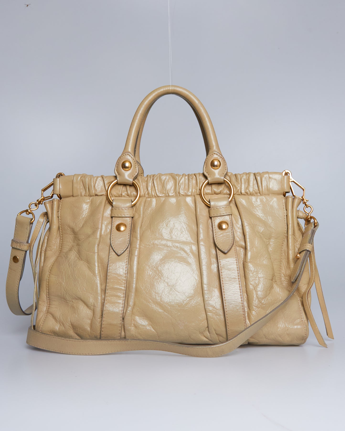 Miu Miu Vitello Lux Bow Tote