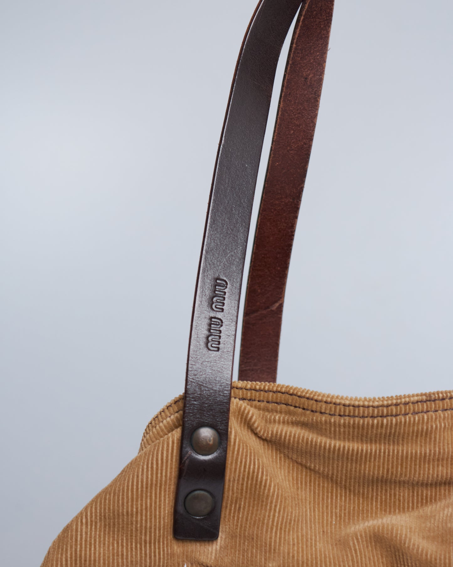 Miu Miu Corduroy Pony Hair Tote Bag