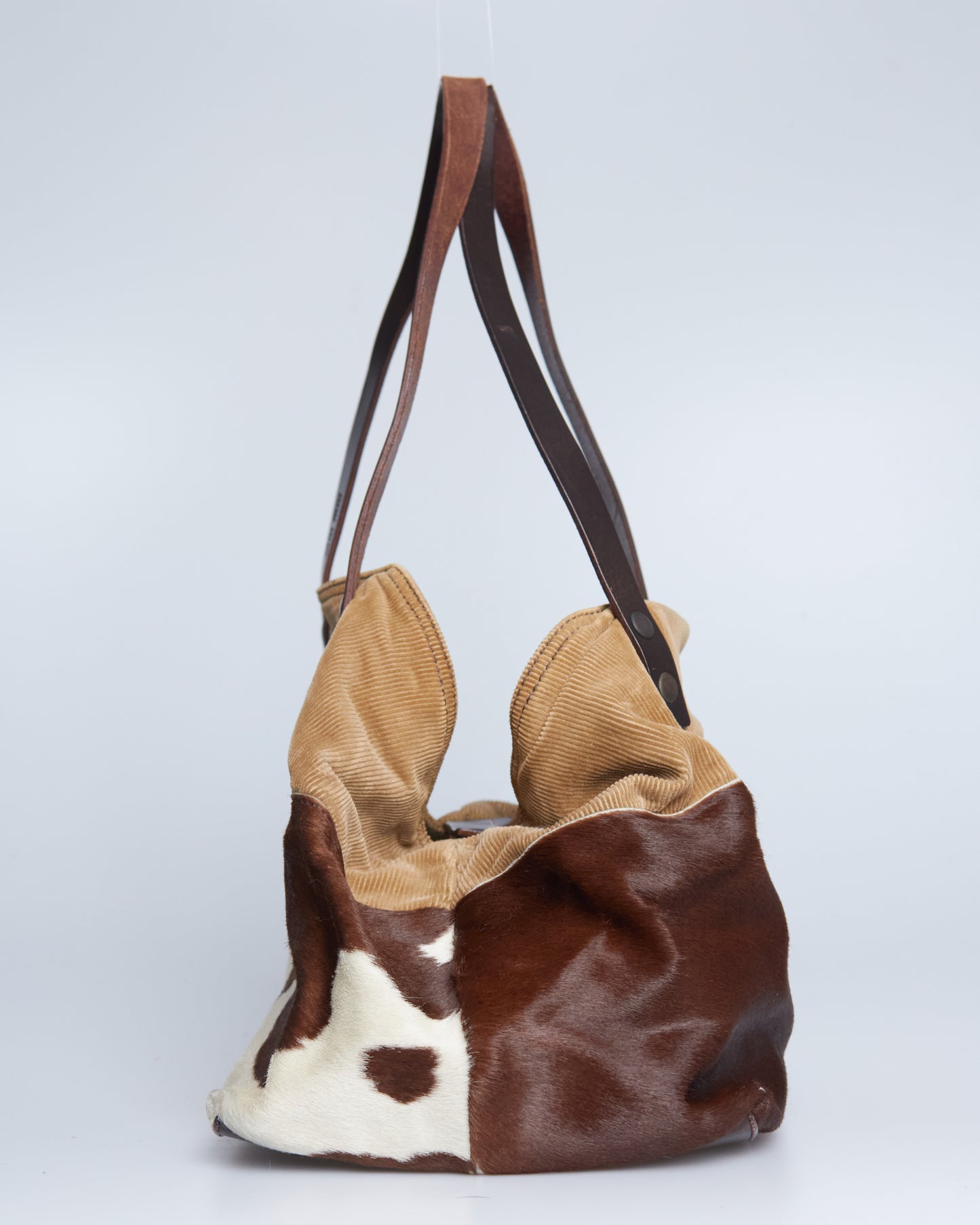 Miu Miu Corduroy Pony Hair Tote Bag