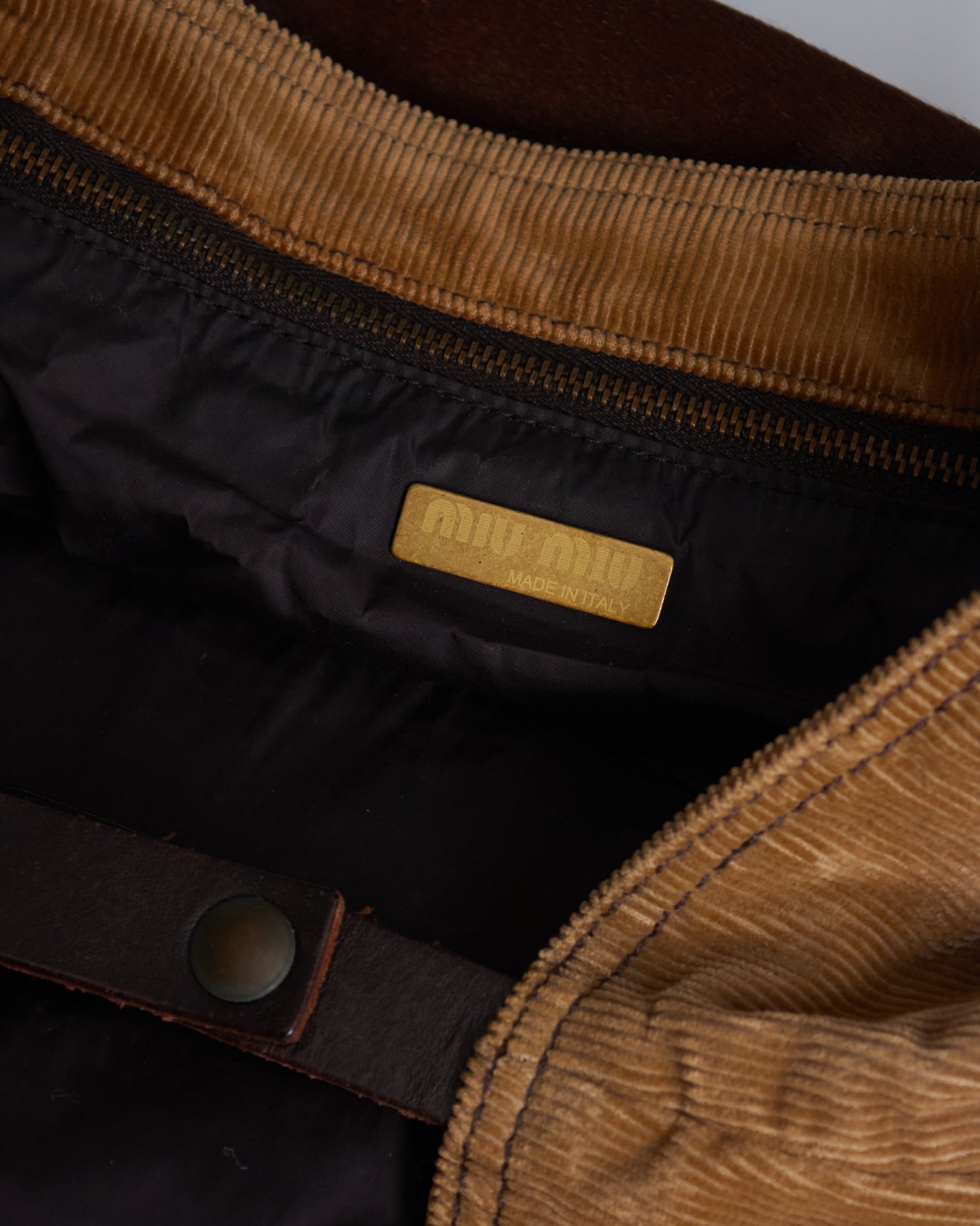 Miu Miu Corduroy Pony Hair Tote Bag