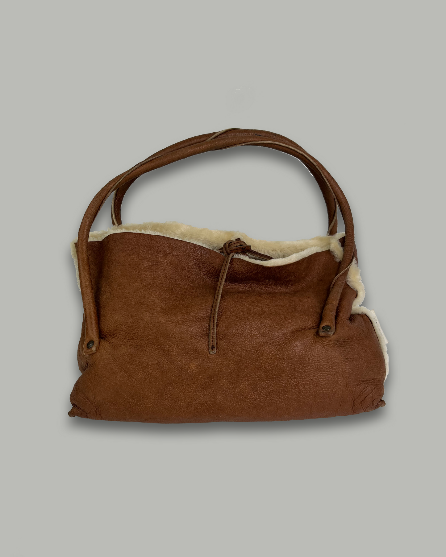 Miu Miu Archive Suede Fur Tote Brown