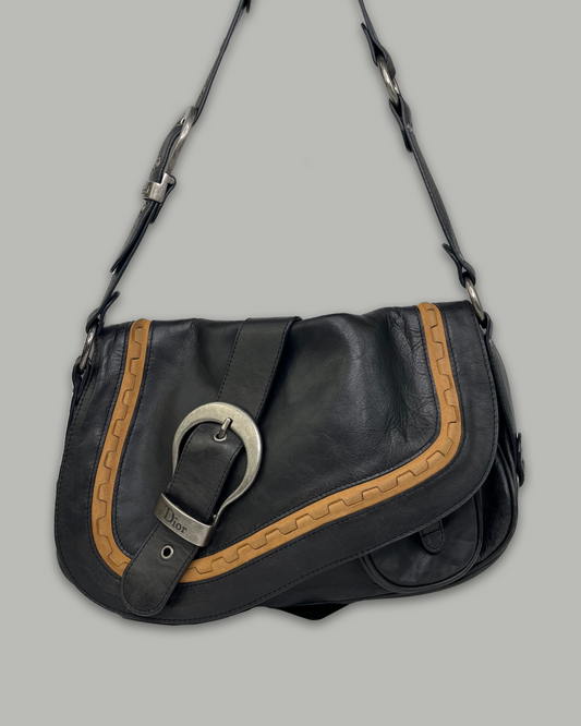 Dior Saddle Gaucho Bag Black