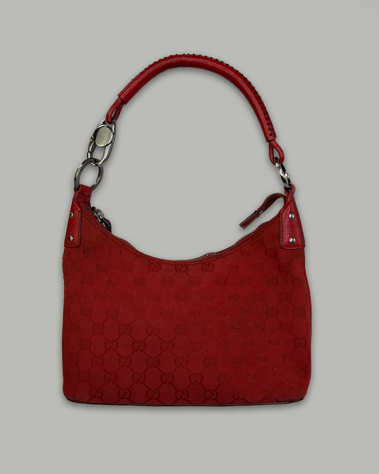Gucci GG Canvas Shoulder Bag Red