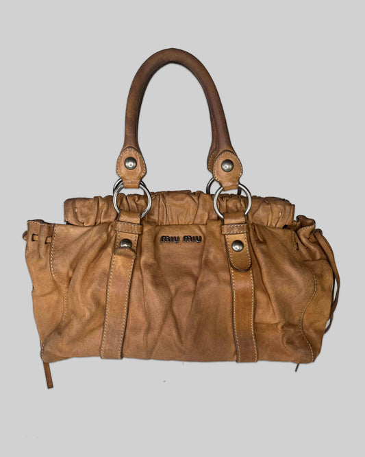 Miu Miu Vitello Lux Bow Tote