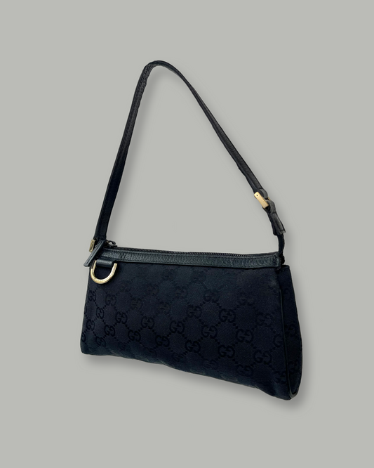 Gucci Abbey D-Ring Pochette GG Canvas Black