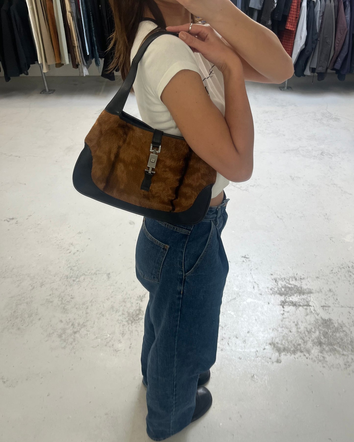 Gucci Jackie Brown Pony Hair