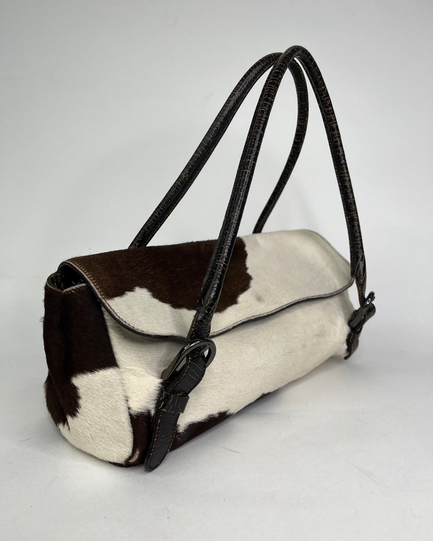 Miu Miu Archive Pony Hair Fur Cracked Leather bag