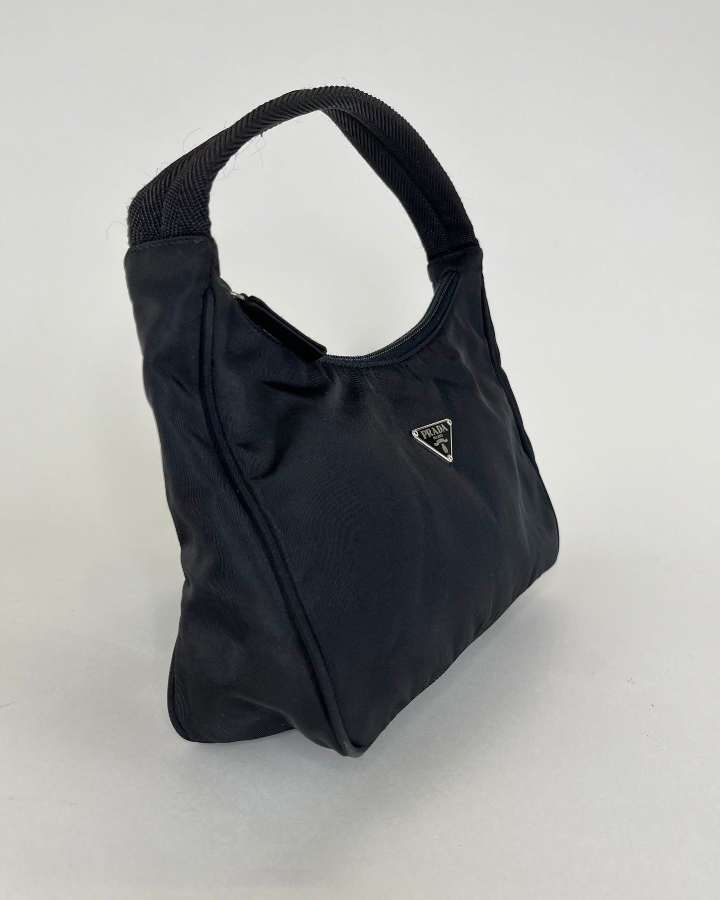 Prada Tessuto Hobo Handbag Black
