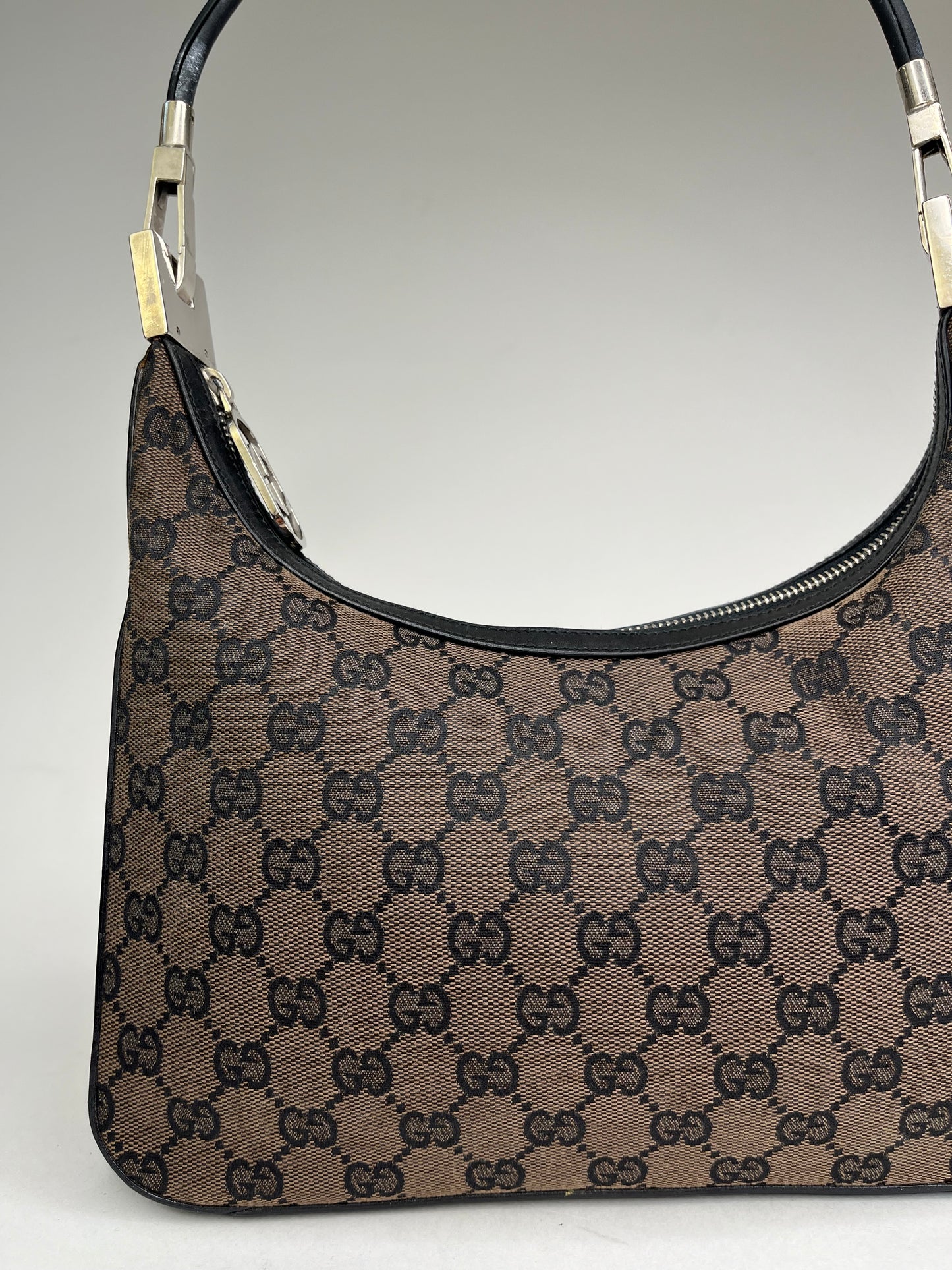 Gucci Tom Ford Monogram Shoulder Bag Brown