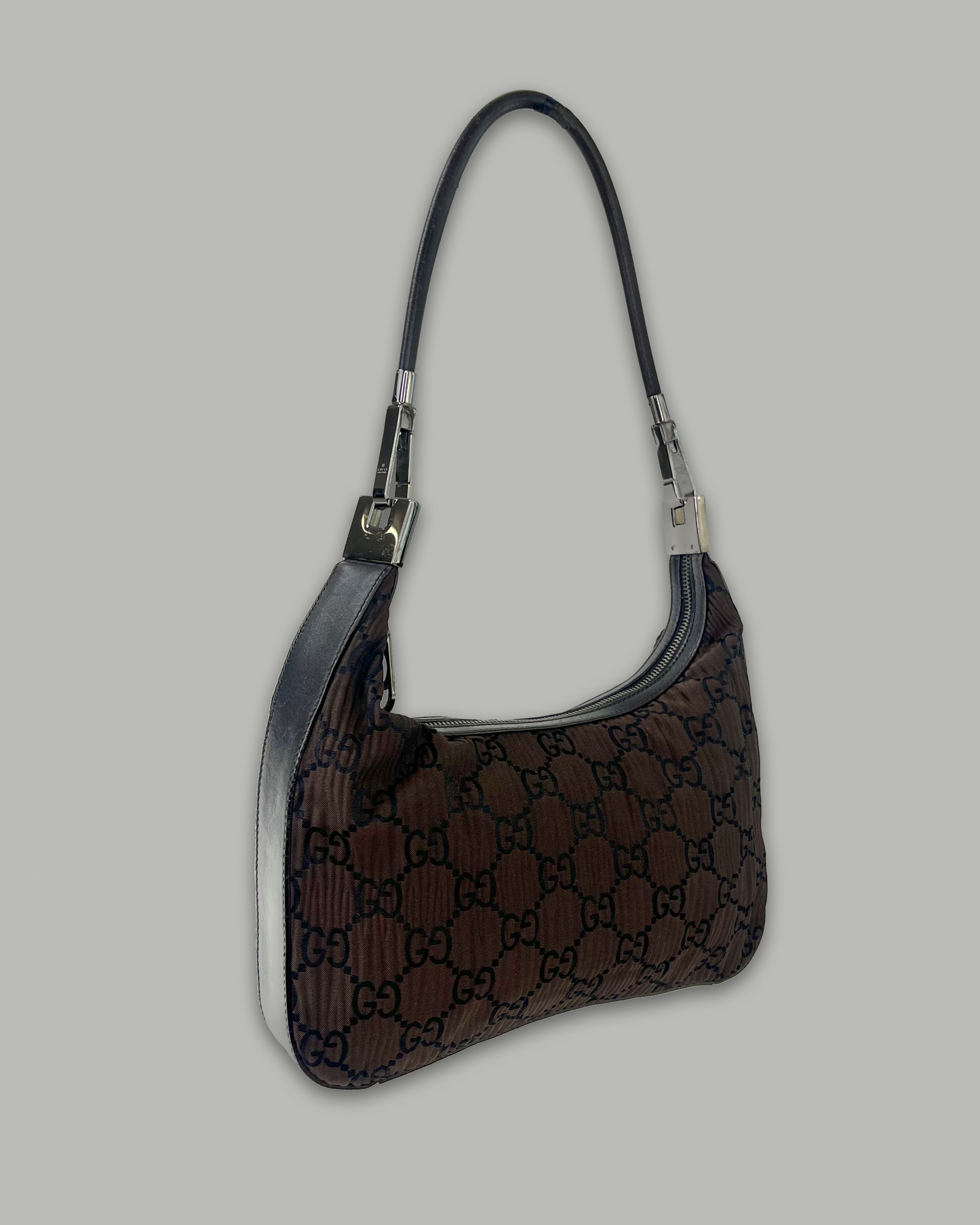 Gucci Tom Ford Leather Shoulderbag Pleated Brown