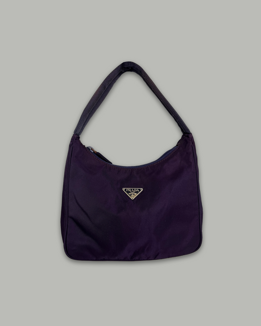 Prada Tessuto Hobo Handbag Purple