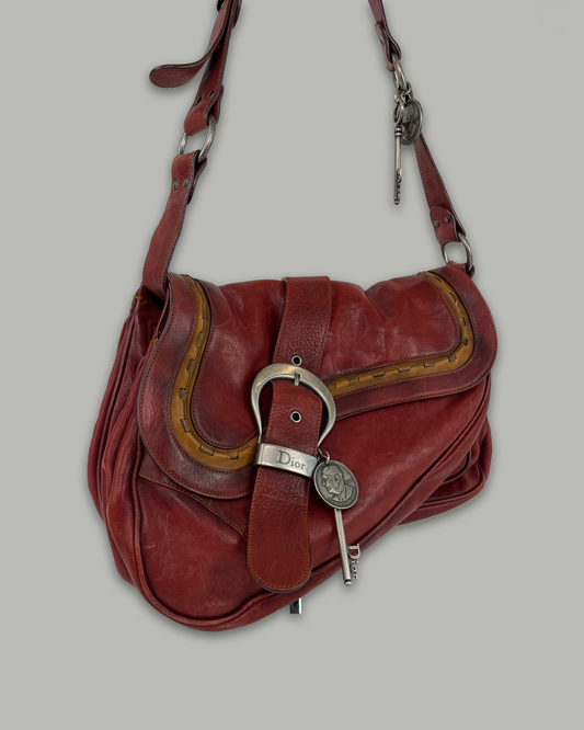 Dior Saddle Gaucho Bag Red